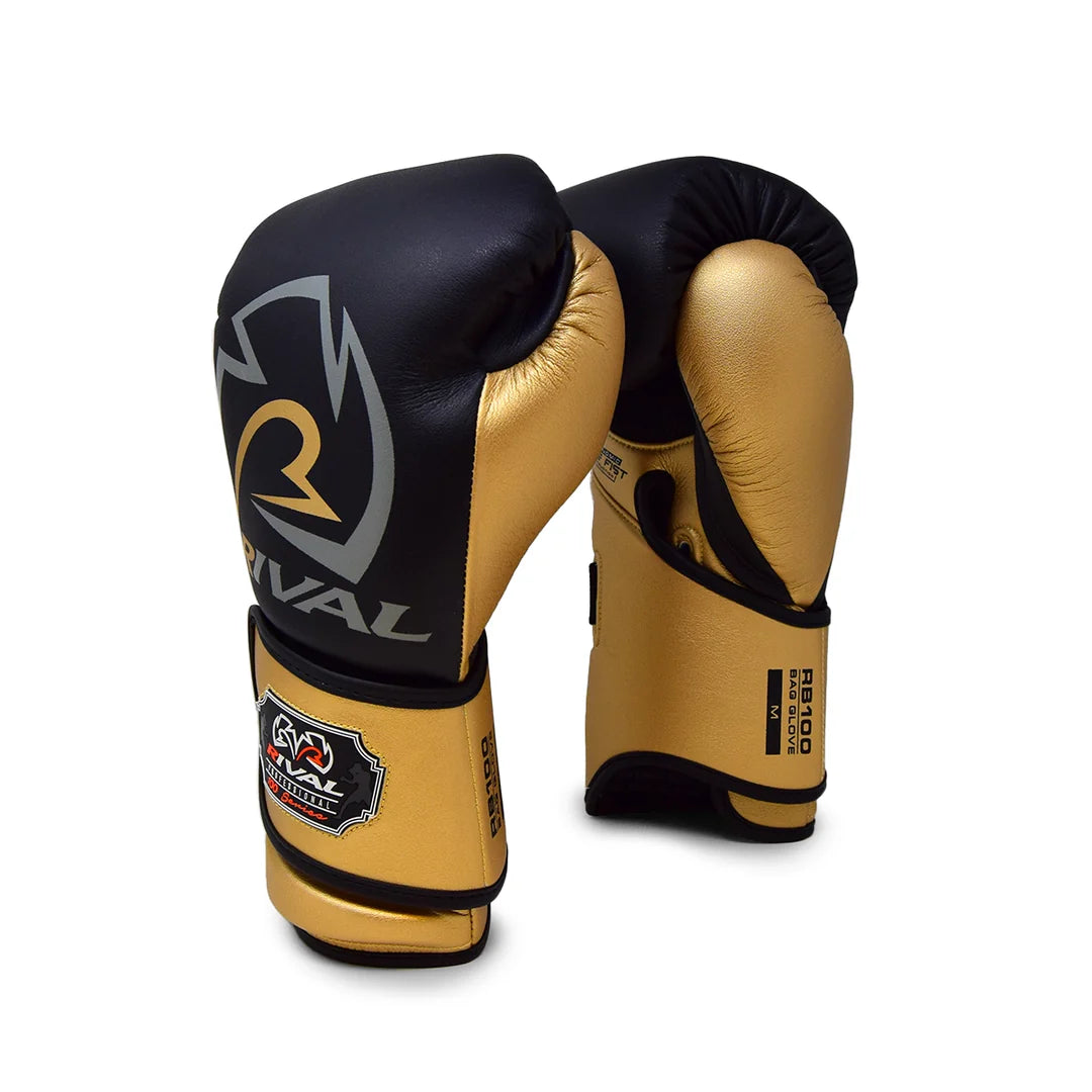 Rival RB100 Professional Bag Gloves - Black / Gold