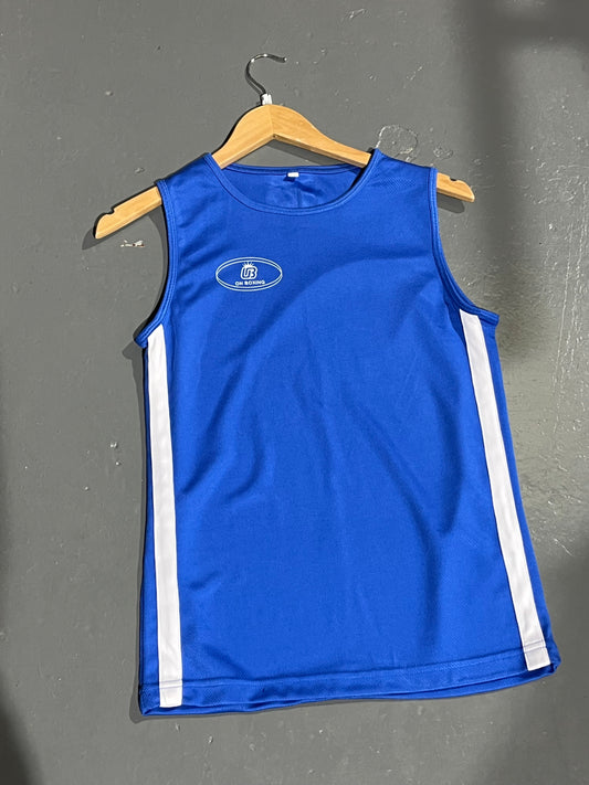 on boxing amateur boxing vest blue