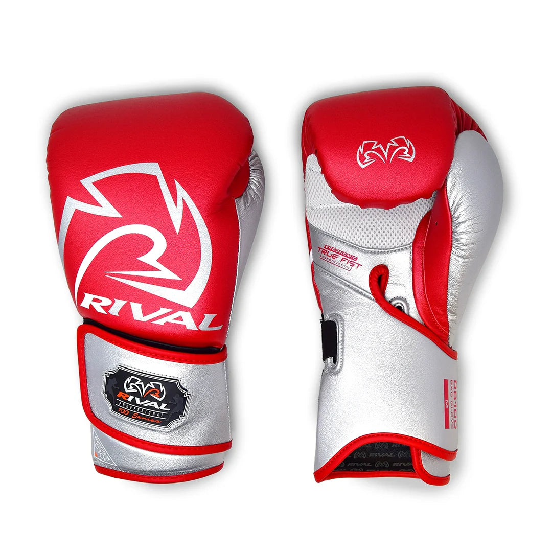 Rival RB100 Professional Bag Gloves - Red / Silver