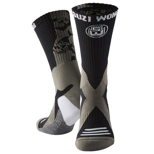 Suzi Wong Skulls X-Sole Boxing Socks Grey
