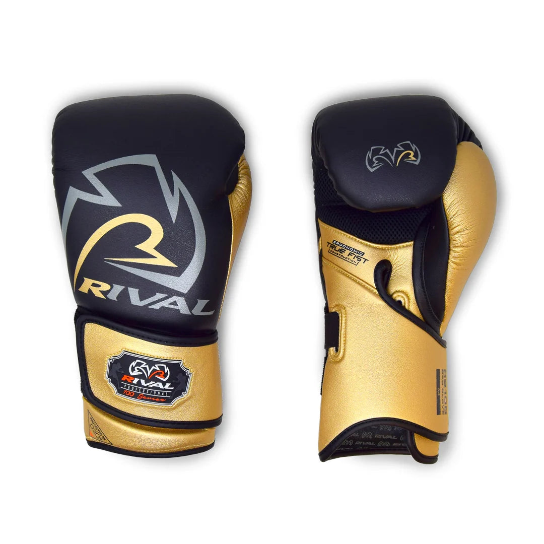 Rival RB100 Professional Bag Gloves - Black / Gold