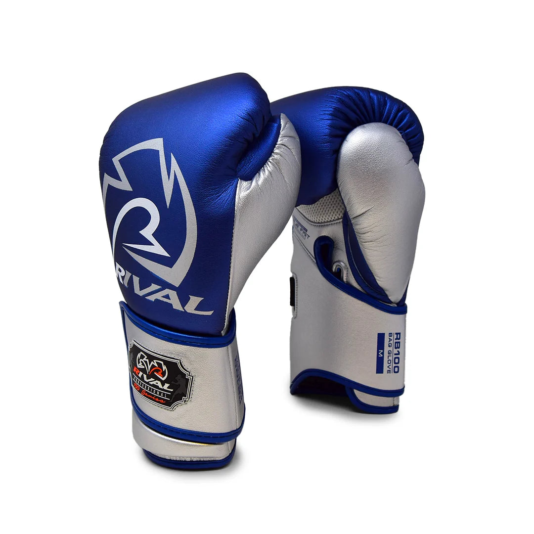 Rival RB100 Professional Bag Gloves - Blue / Silver