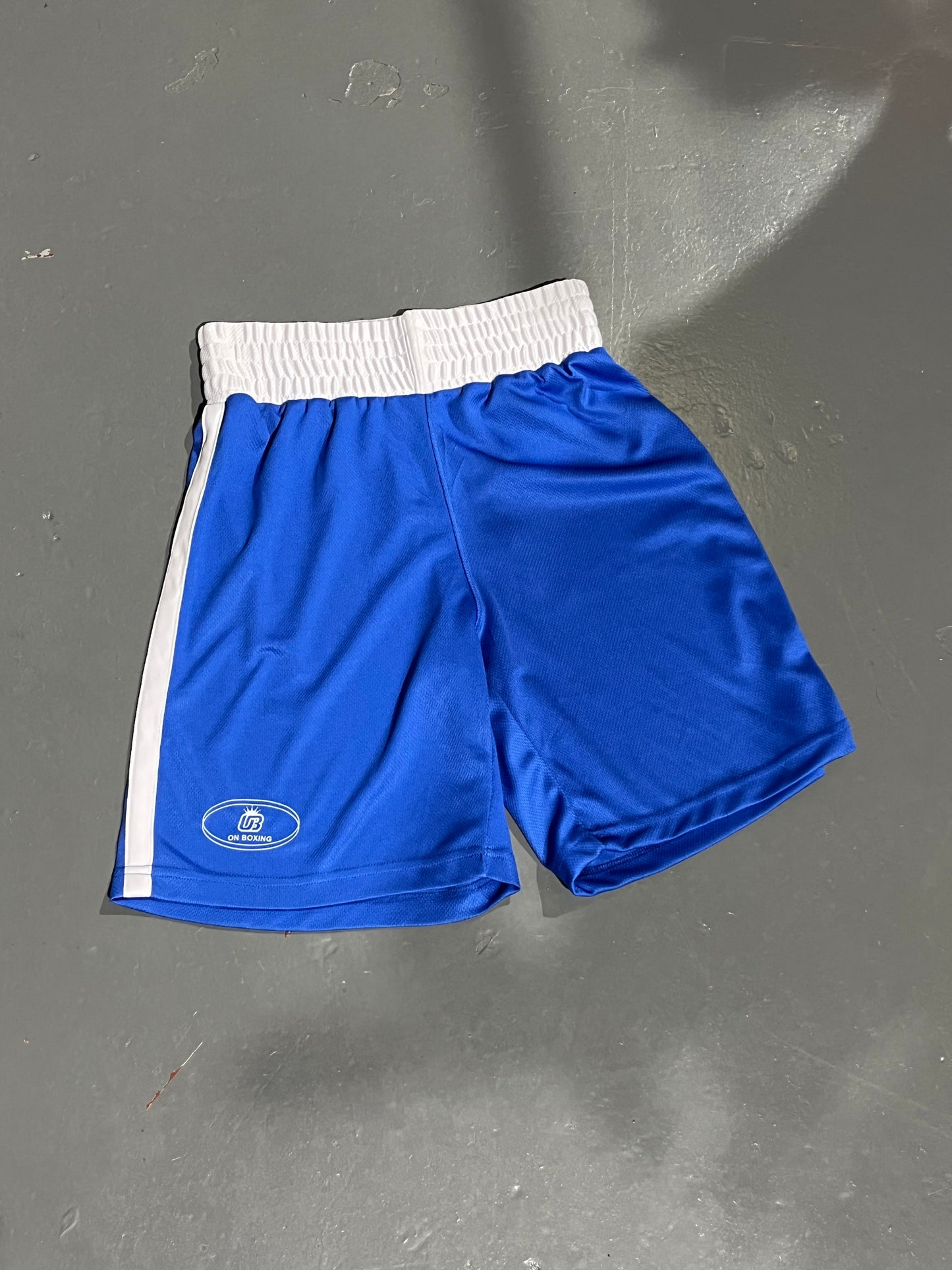 on boxing amateur boxing shorts blue