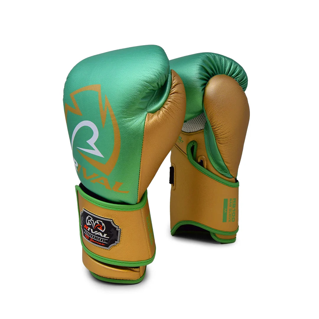 Rival RB100 Professional Bag Gloves - Green / Gold
