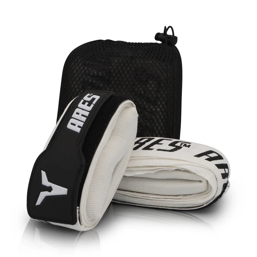 Ares Apollo Hand Wraps With Gel & Foam Knuckle Guard - White