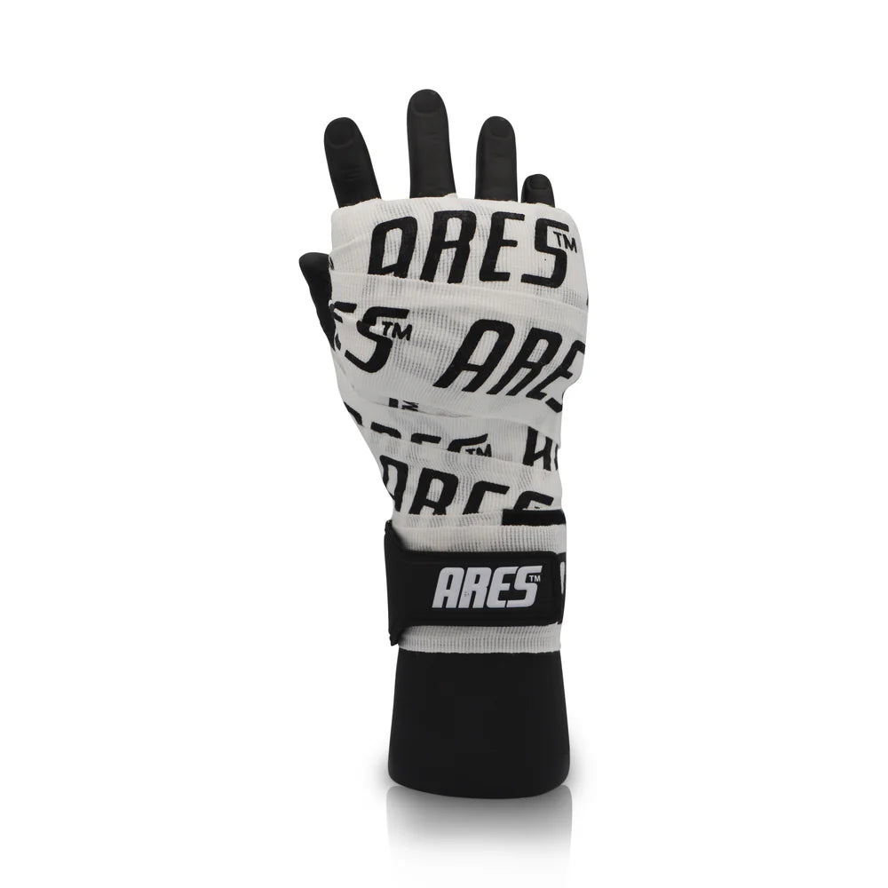 Ares Apollo Hand Wraps With Gel & Foam Knuckle Guard - White