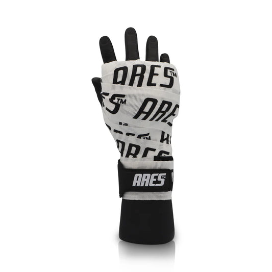 Ares Apollo Hand Wraps With Gel & Foam Knuckle Guard - White