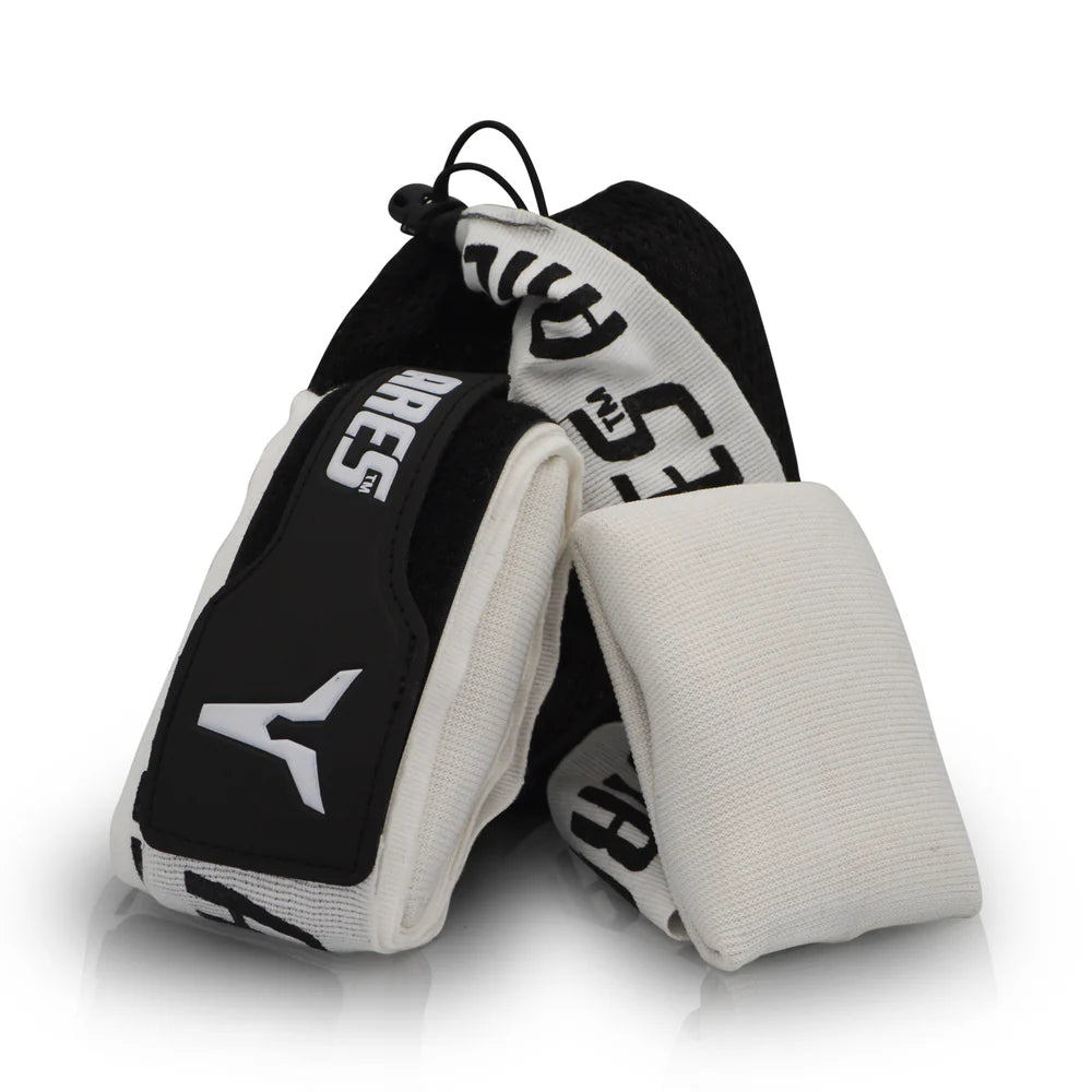 Ares Apollo Hand Wraps With Gel & Foam Knuckle Guard - White