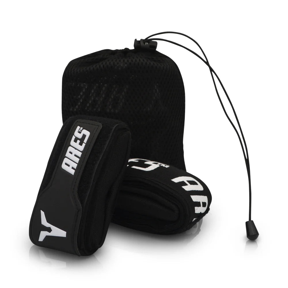 Ares Apollo Hand Wraps With Gel & Foam Knuckle Pad - Black
